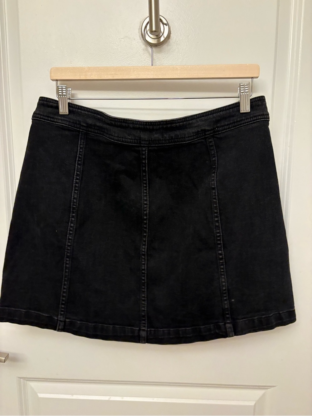 Madewell Stretch Denim A-Line Mini Skirt • 14 • Black Frost - Picture 8 of 8